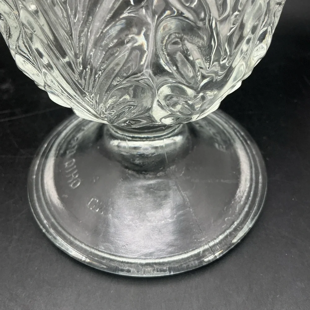 Vintage E. O. Brody Co M5200 Crystal Clear Glass Footed Vase 9